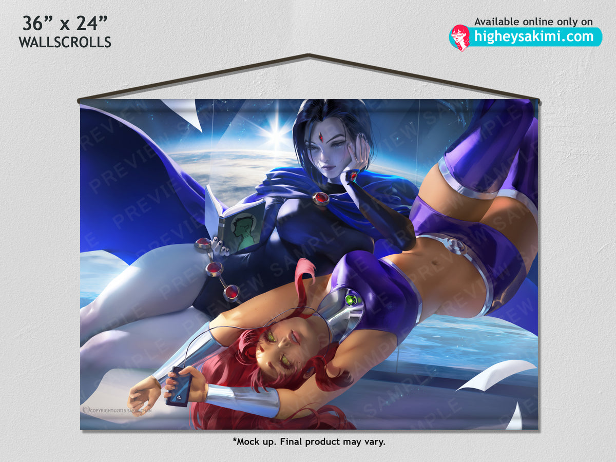 Raven & Starfire Chilling Wall Scroll