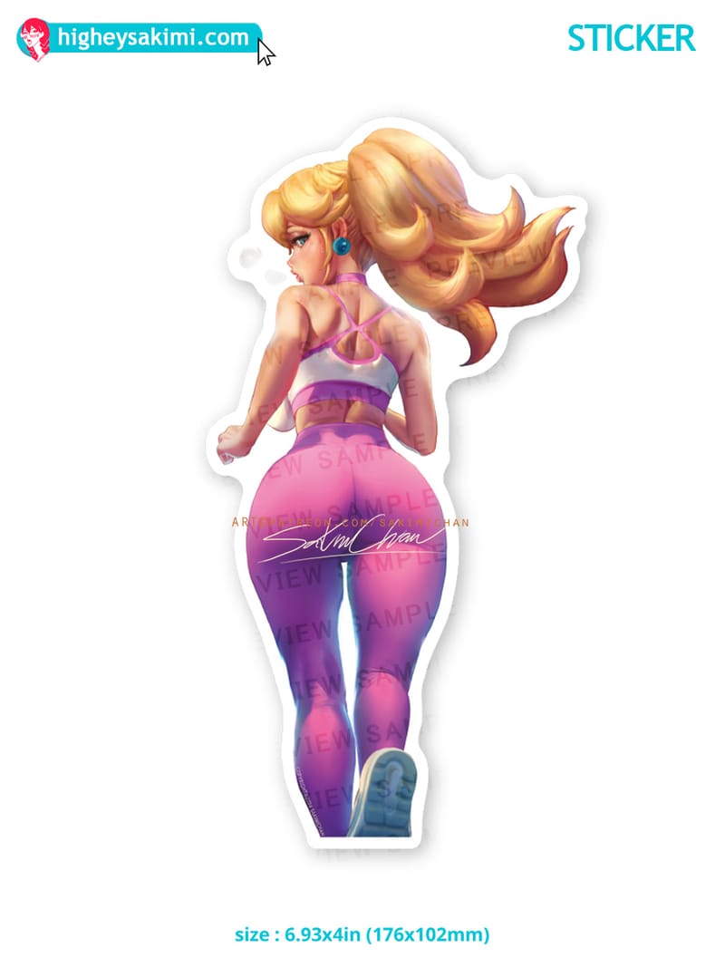 Peach Gym Booty Sticker