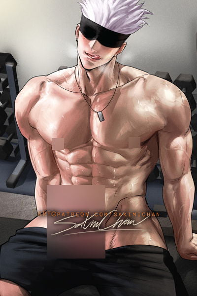 Sweaty Gym Gojo NSFW Poster #N523
