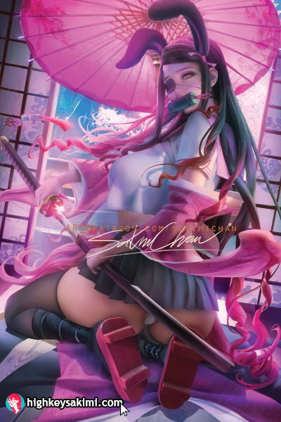 Bunny warrior Nezuko black skirt Poster #315