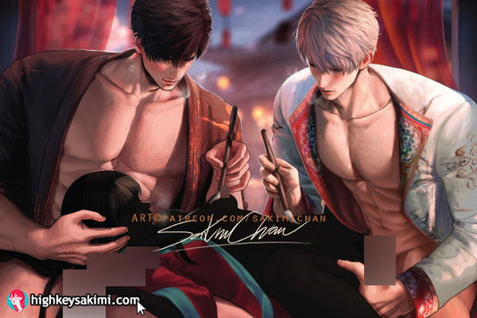 Moonlit Floral Dream: Zayne & Xavier NSFW Poster #N609