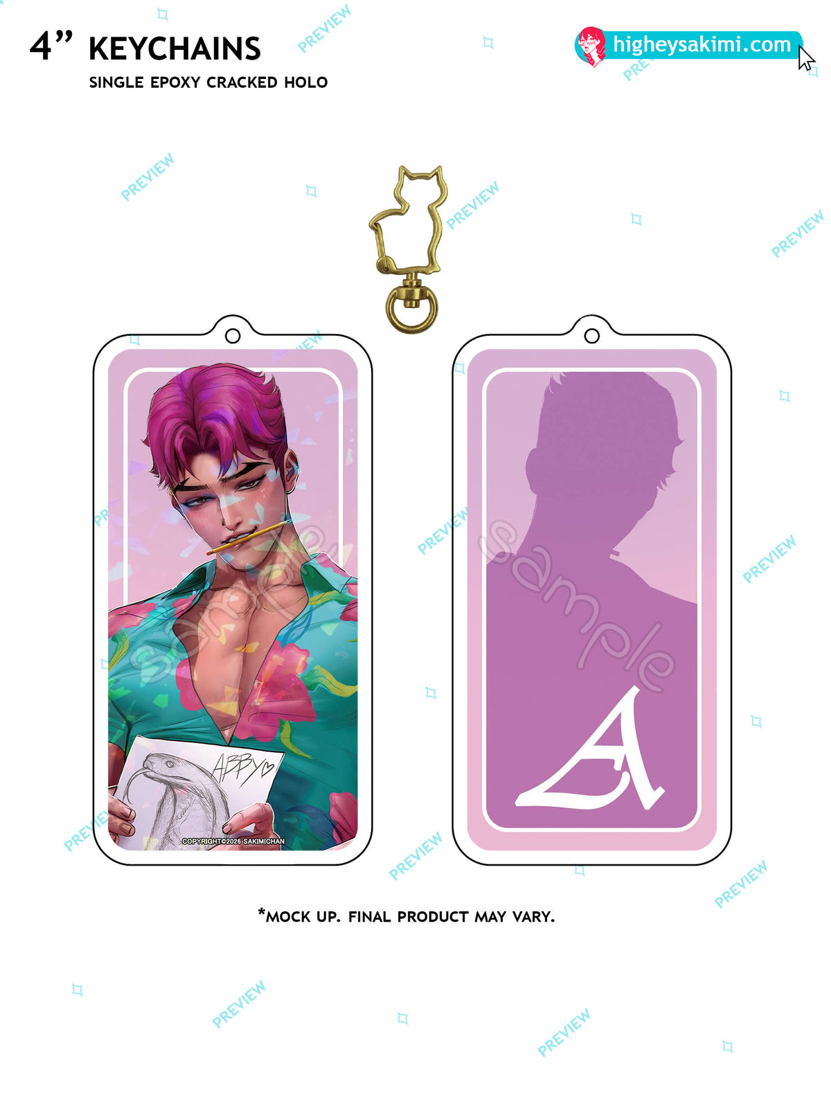 Abby Saja 4\\ Cracked Holo Keychain