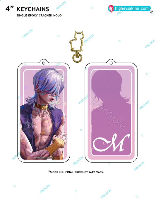 Mystery Saja 4\\ Cracked Holo Keychain