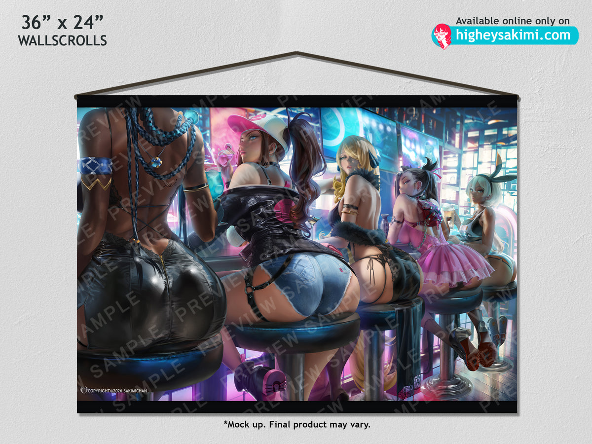 Pokemon Ladies Night Wall Scroll