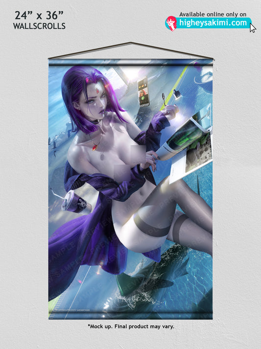 Raven on Vacation NSFW Wall Scroll